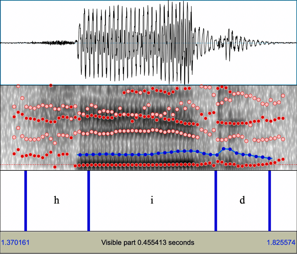 a spectrogram of me saying 'heed'